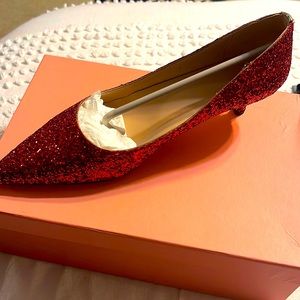 Brand new - never worn!  Ruby red kitten heels!